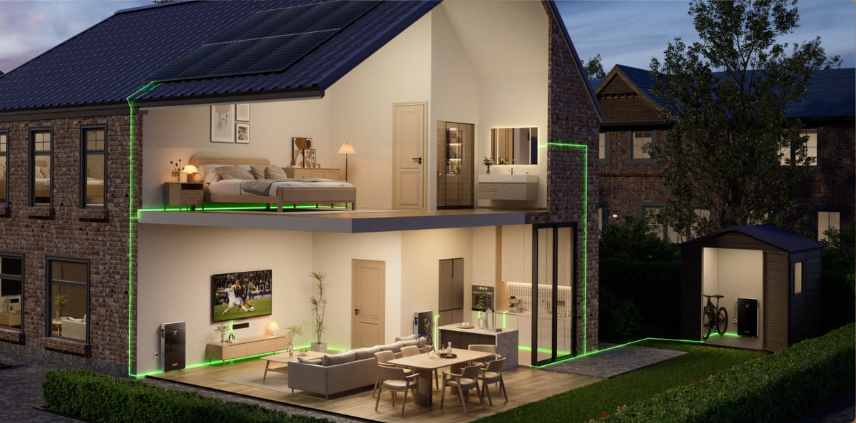6 tot 90 kWh uitbreidbaar. Minimaal vloeroppervlak.